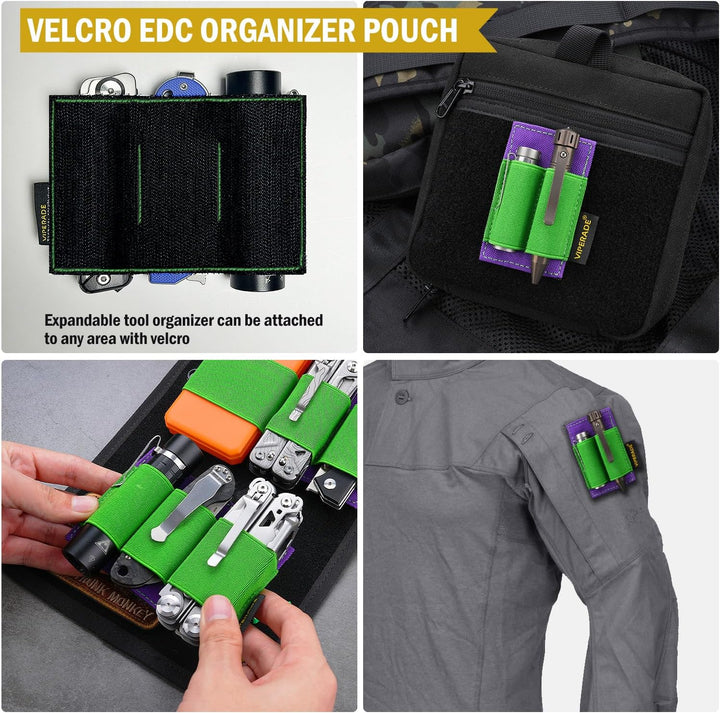 VIPERADE PL6 Elastischer EDC Organiser Klein Klett Organizer Insert,Modulare Elastische Schleife Pan
