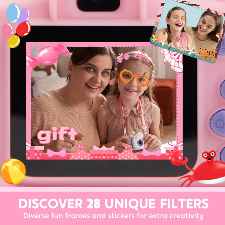 SYNCFUN Kinderkamera,Digitalkamera Kinder Spielzeug 1080P HD Kinder Kamera mit 32GB Karte Fotoappara