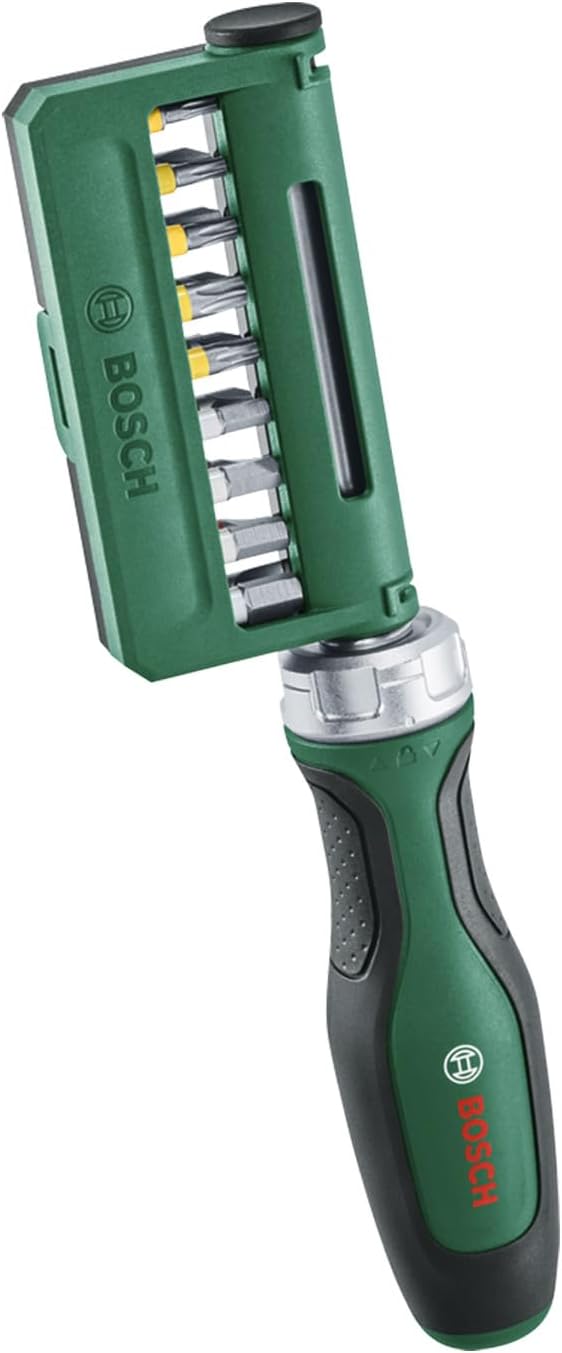 Bosch Bit-Ratschenschraubendreher Set, 19-tlg. (Ratschenschraubendreher mit hohem Drehmoment bis 36