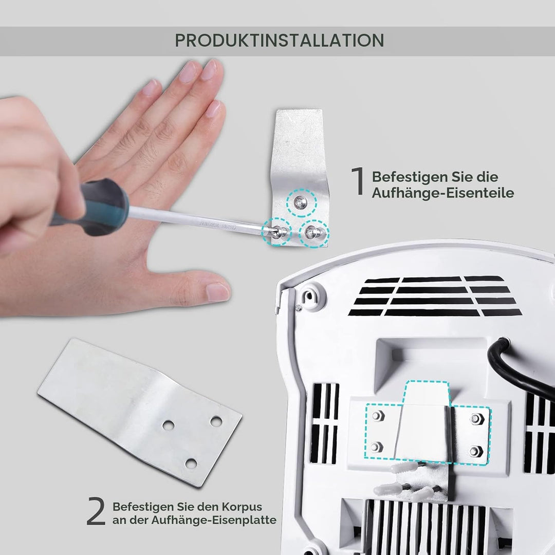 modunful Automatischer Handtrockner Elektrischer Wandmontage Infrarotsensor Händetrockner für Badezi