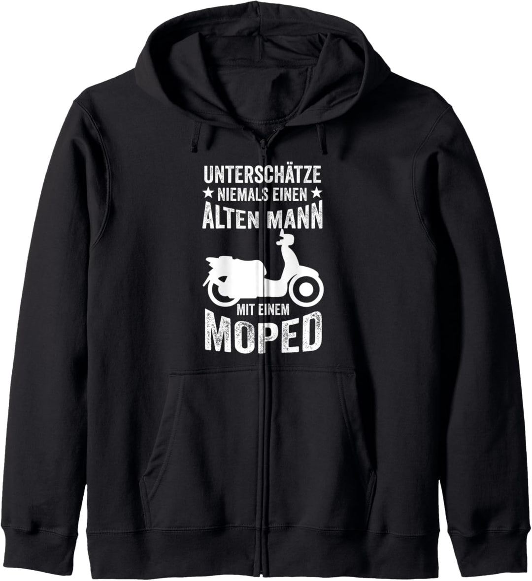 Moped Mopedfahrer Papa Opa Vater Mofa Roller Lustig Kapuzenjacke