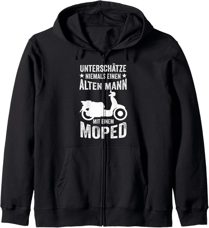 Moped Mopedfahrer Papa Opa Vater Mofa Roller Lustig Kapuzenjacke