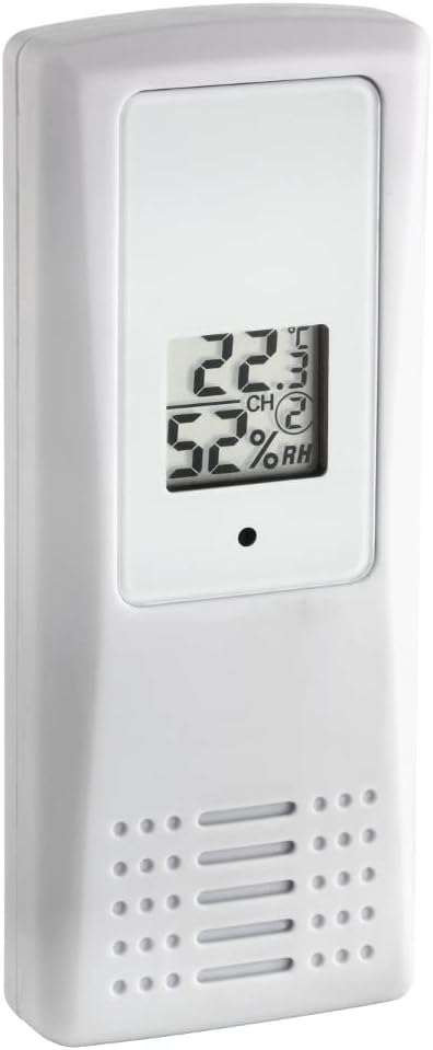 TFA Dostmann Ersatzsender mit Display, 30.3208.02, für 30.3054.10 und 30.3056.10, Thermo-Hygro-Sende