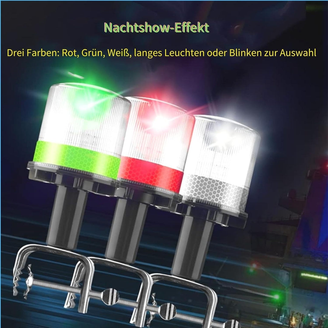 Cloud Fire Navigationslicht Solar,Led Toplicht Boot 0.5nm,360°Ankerlicht mit Halterung IP67 Wasserdi