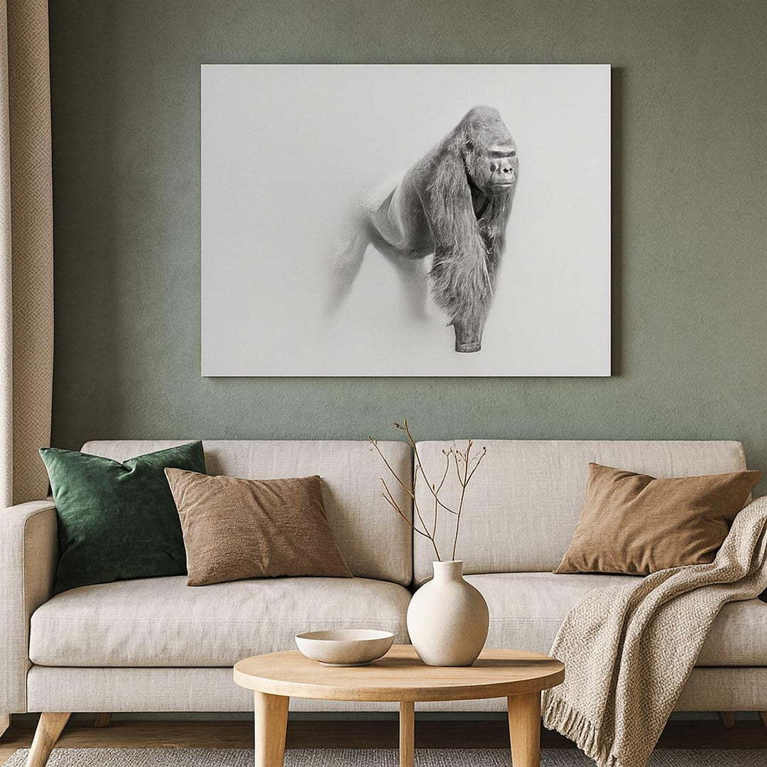 Bilder auf Leinwand 100x70cm Leinwandbild mit Rahmen Orang-Utan Tier Gross Wanddeko Bild Schlafzimme