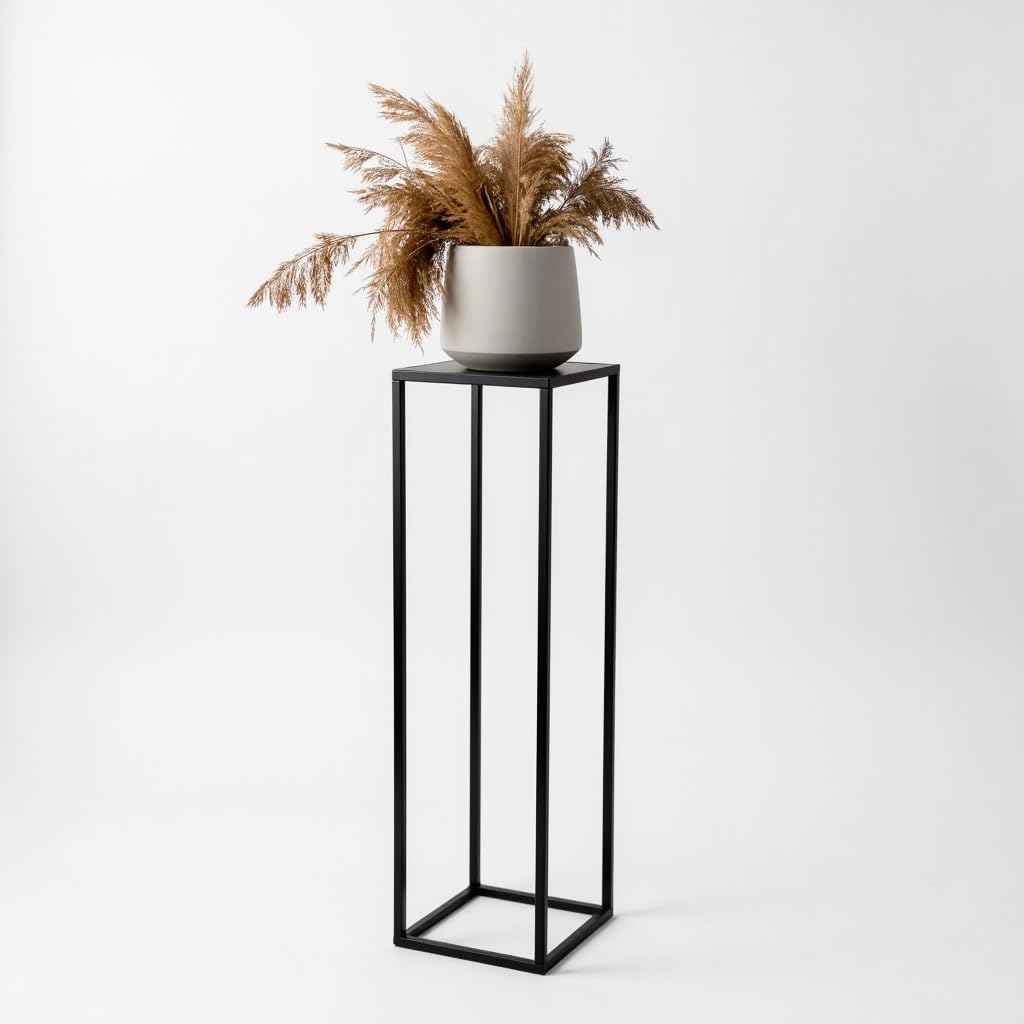 Pflanzenständer Ferro - 24x24x100cm - Farbe Schwarz - für Zimmerblumen - Metallregal - Dekorativer T