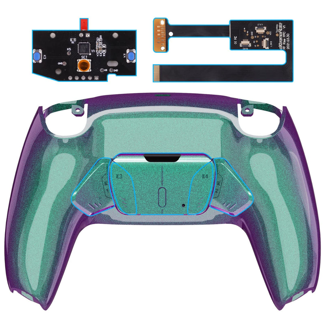 eXtremeRate Programmierbar RISE4 Remap Kit für ps5 Controller BDM-010/020,Remap Board&Rückplate Gehä