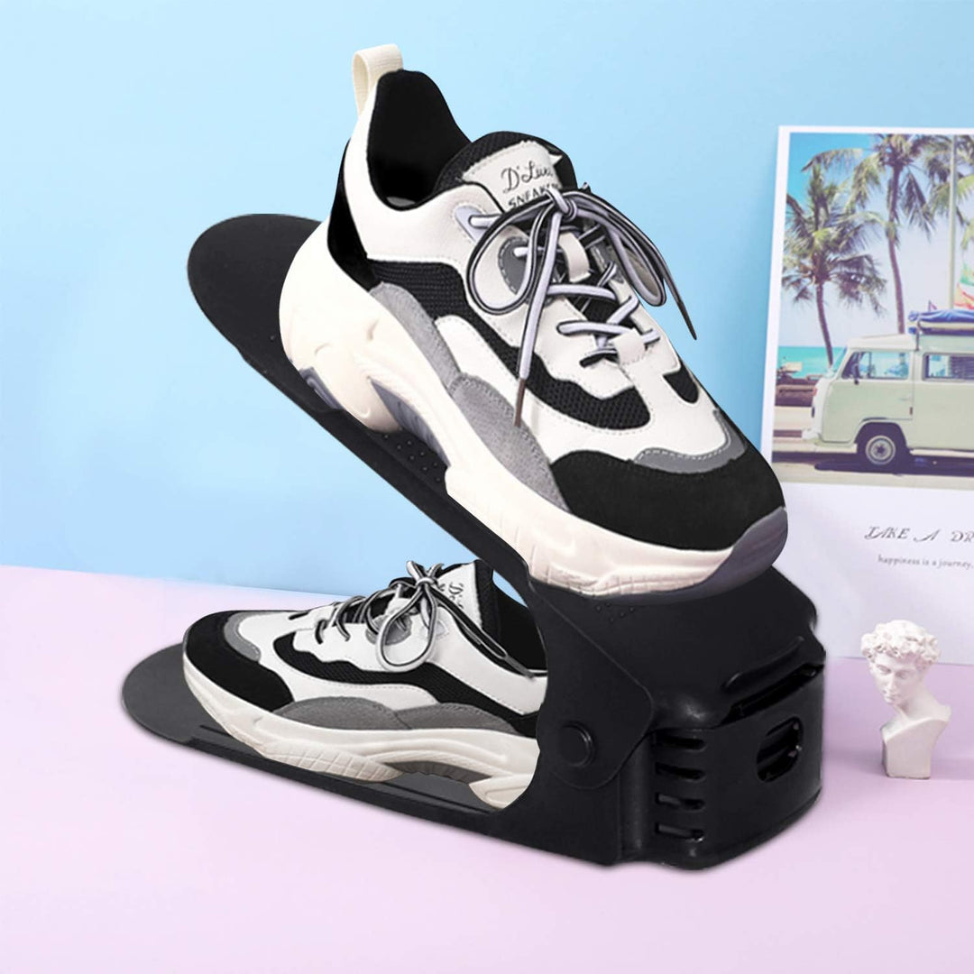 20 Stück Schuhstapler Platzsparend Schwarz Rutschfestes Schuhregal | Schuhorganizer Schuhaufbewahrun