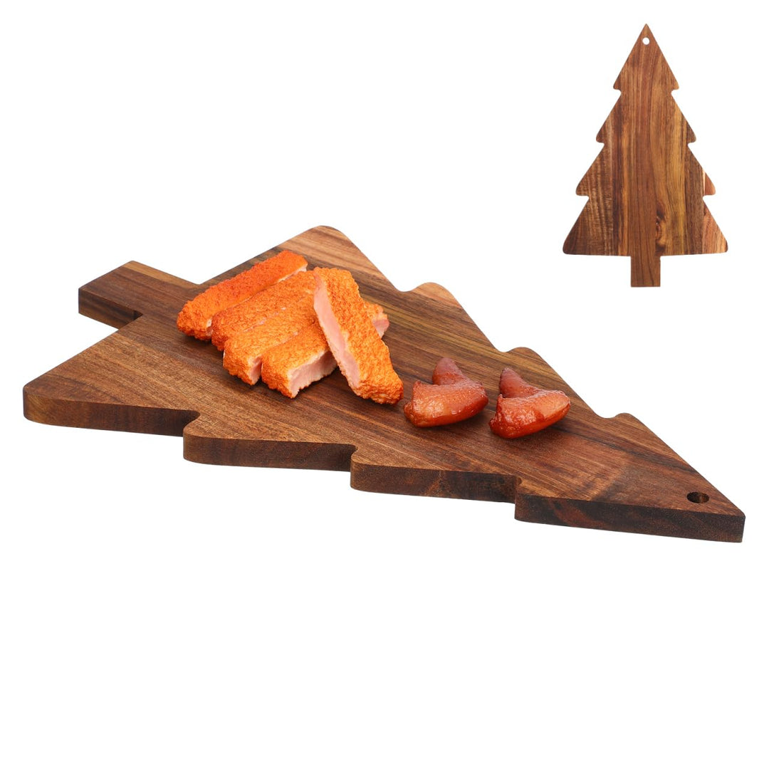 Hemobllo Weihnachtsbaum Charcuterie Brett Holz–38cm x 24cm Käse Schneidebrett, Servierplatte für Wur