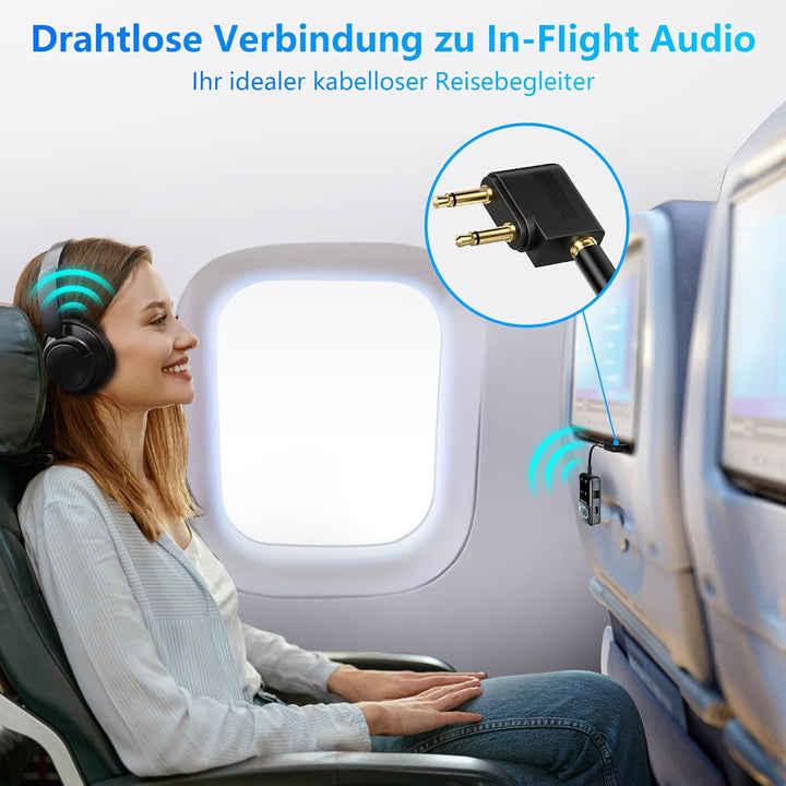 Bluetooth 5.3 Adapter Transmitter Flugzeug, SONRU 2 in 1 Bluetooth Sender Empfänger Bluetooth Sender
