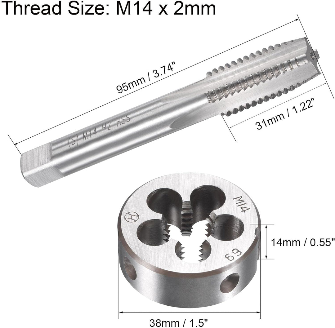sourcing map Gewindebohrer M14 x 2mm Gewindebohrer mit Legierungswerkzeug, M14 x 2mm
