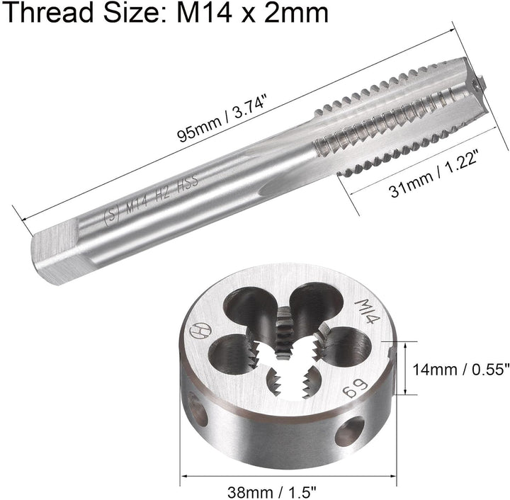 sourcing map Gewindebohrer M14 x 2mm Gewindebohrer mit Legierungswerkzeug, M14 x 2mm
