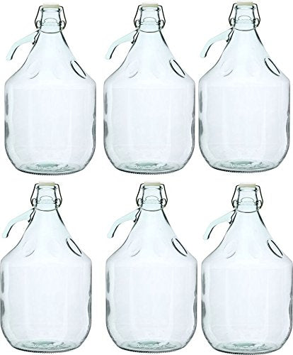 Unbekannt 6 STÜCK 5L Gärballon mit BÜGELVERSCHLUSS Flasche Glasballon Weinballon Bügelflasche Glasfl