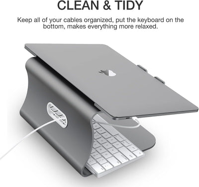 Bestand Aluminiumständer für Laptop und MacBook Desktop für Apple MacBook und alle Laptops Grau (pat