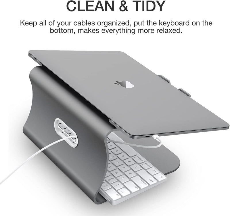 Bestand Aluminiumständer für Laptop und MacBook Desktop für Apple MacBook und alle Laptops Grau (pat
