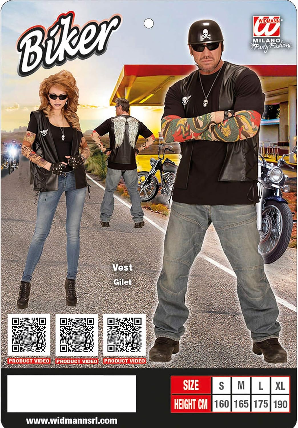 Widmann - Biker Weste West Coast im Lederlook, Accessoire, Halloween, Karneval, Mottoparty XL, XL