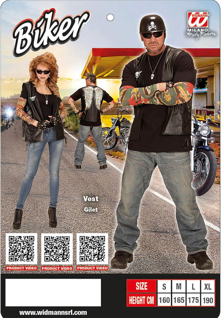 Widmann - Biker Weste West Coast im Lederlook, Accessoire, Halloween, Karneval, Mottoparty XL, XL