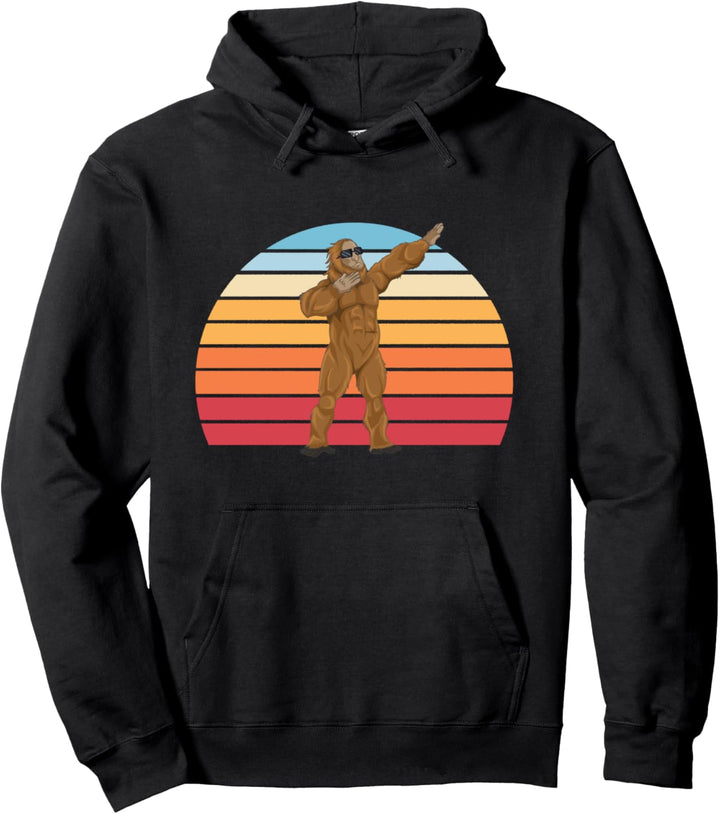 Yeti Folklore Sasquatch Mythos Retro Dabbing Bigfoot Pullover Hoodie