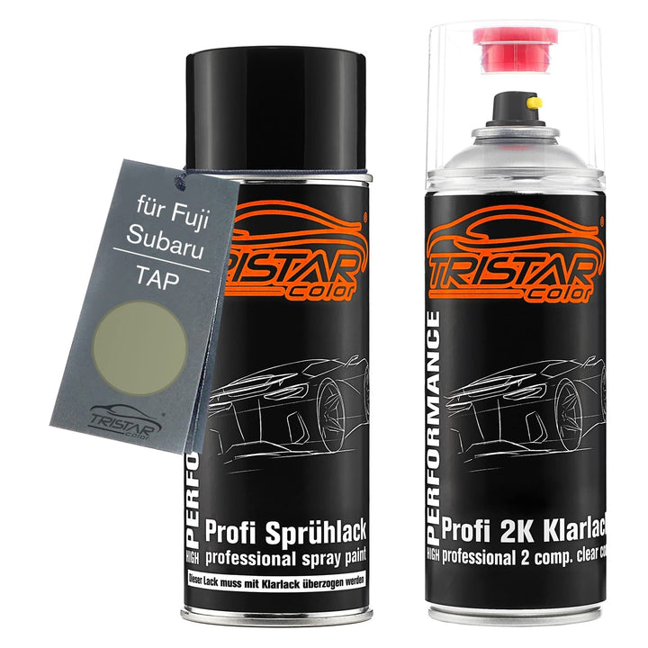 TRISTARcolor Autolack 2K Spraydosen Set für Fuji/Subaru TAP Autumn Green Metallic Basislack 2 Kompon