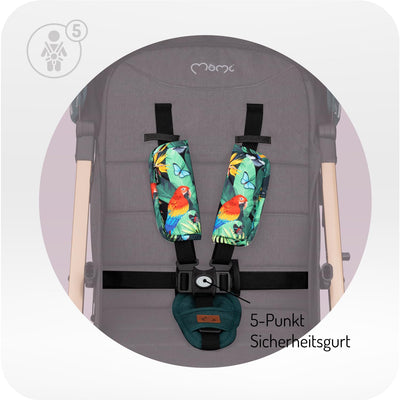 MOMI ESTELLE Kinderwagen für Kinder ab 6 Monat bis zu max. Körpergewicht von 15 kg, H105 x B51 x T75