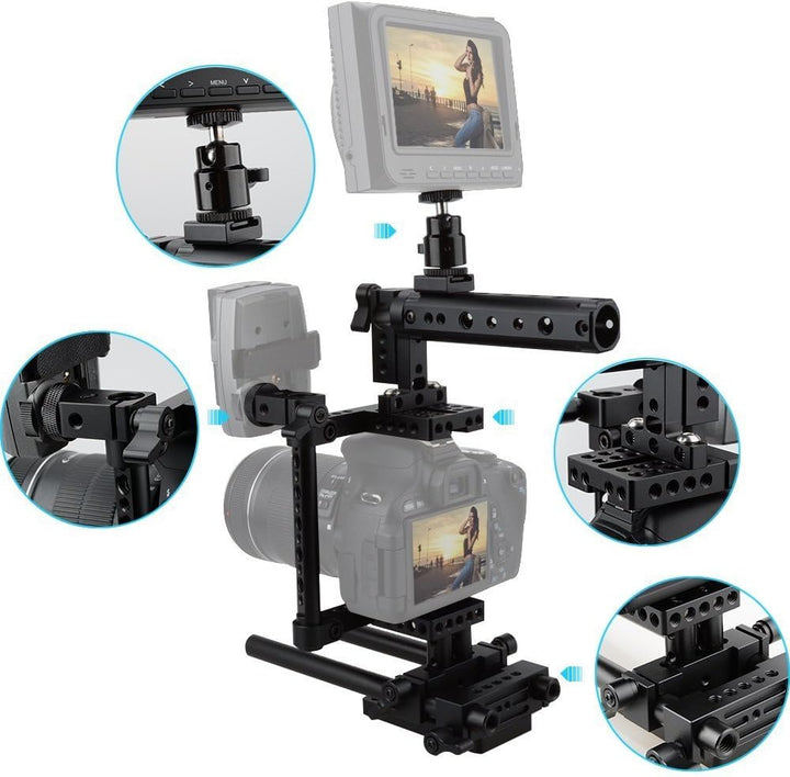 CAMVATE Kamera Käfig Rig Top Griff Stativanschluss Platte Kompatibel für Nikon Sony(rot)