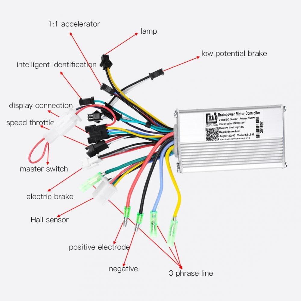Brushless Controller 24V-48V Motor Speed Controller Bürstenmotor Drehzahlregler, 250/350 Watt Elektr