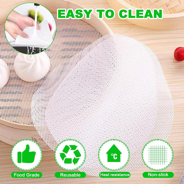 10 Stück Silikon Dehydrator Blätter, Runde Dehydrator Matten mit 1 Stück Küchenzange für Trocknen Vo