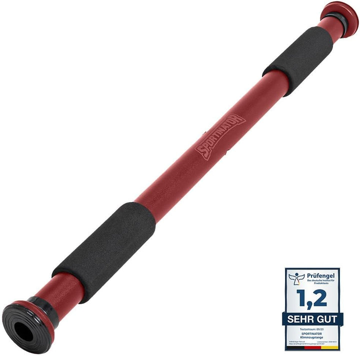 SPORTINATOR® Klimmzugstange zum Einspannen im Türrahmen, für dein Home-Gym. Länge 60–102 cm, kompakt
