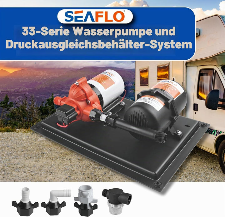 SEAFLO 33-Series Water Pump and Accumulator Tank System - 12V DC, 3.0 GPM, 45 PSI, 0.2 Gallon Tank
