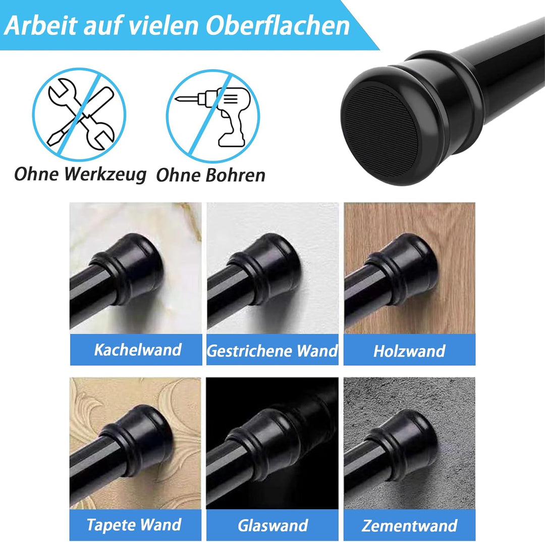 Gardinenstange ohne Bohren Ausziehbar Duschstange Teleskop Teleskopstange Duschvorhangstange Extra L