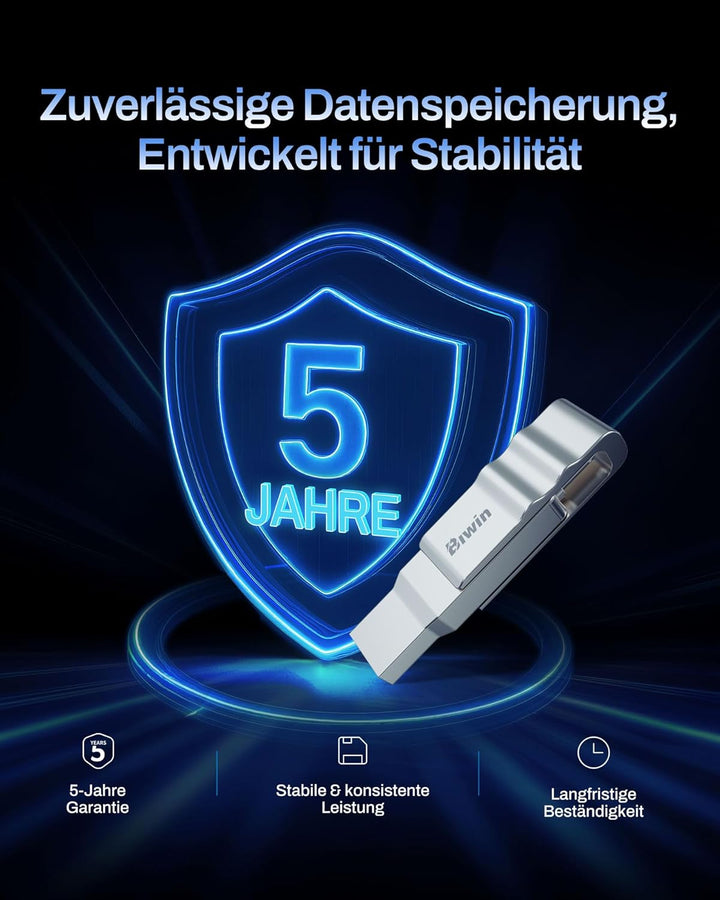 Biwin USB-Stick UD150 128GB USB 3.2 Gen1, bis zu 150 MB/s, mit Dual-Anschluss (Typ-A & Typ-C) für PC