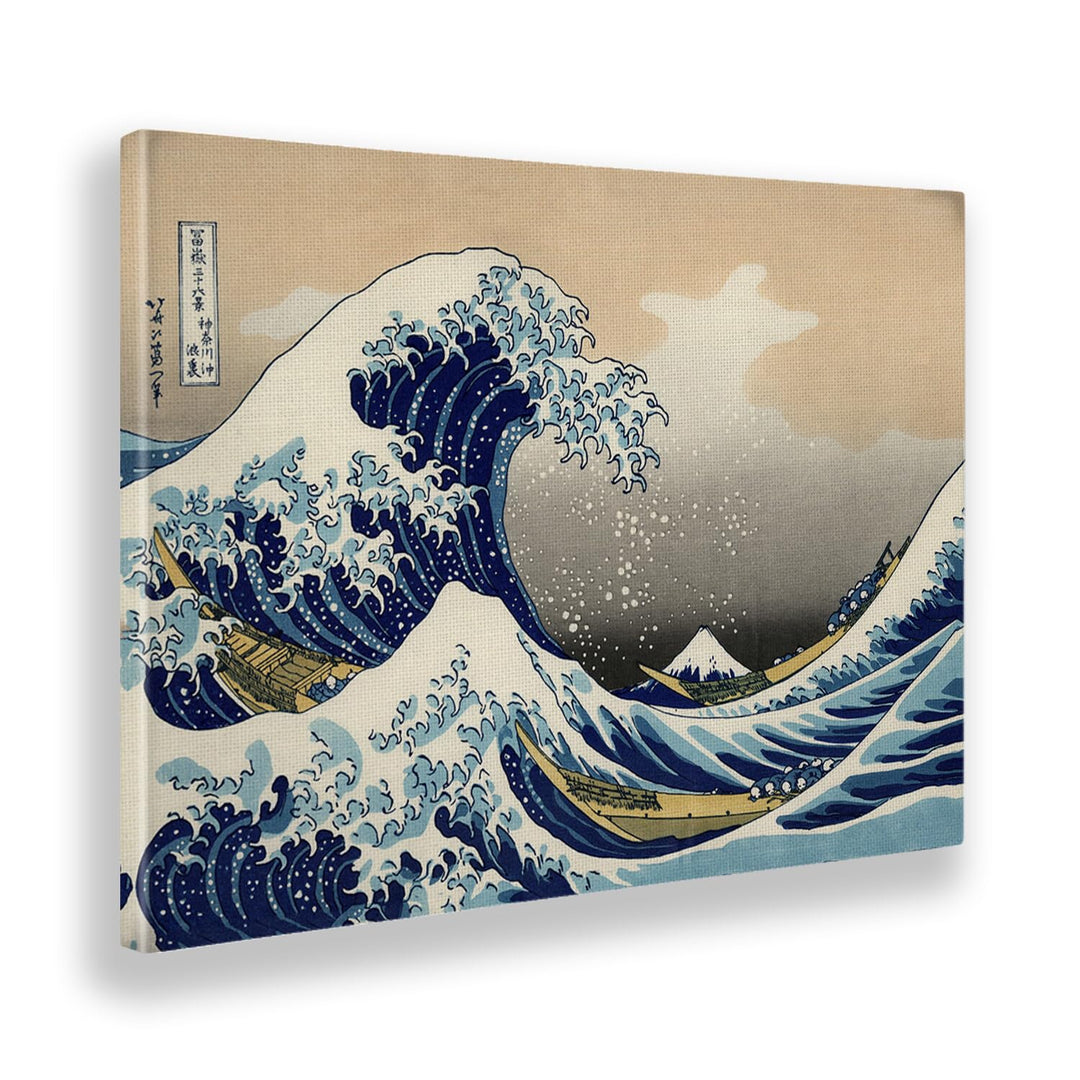 Giallobus - Gemälde - Hokusai - Die grosse Welle von Kanagawa - Leinwand - 70x50 - Bereit zum Aufhän