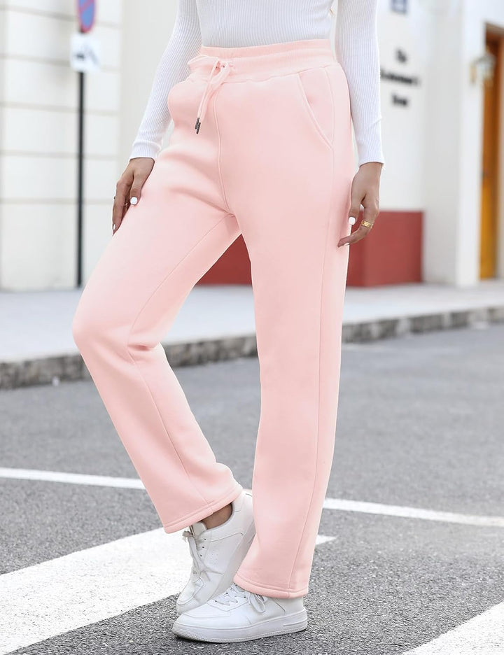 Svanco Damen Warme Jogginghose Thermo Fleece Gefütterte Winter Hosen Lamm Plüsch Kordelzug Sweathose