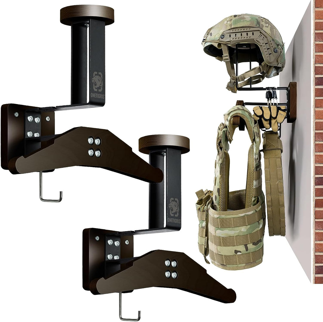 OneTigris Helmhalter Wand 2 STK., Motorradhelm Halterung Wand für Taktische Weste Platte Träger Helm