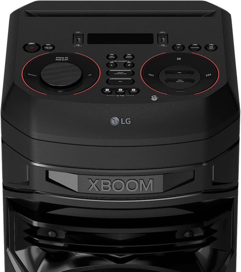 LG XBOOM RNC5, 2-Wege-Soundsystem mit 3 Lautsprechern (Karaoke- & DJ-Funktionen, Beleuchtung), Schwa