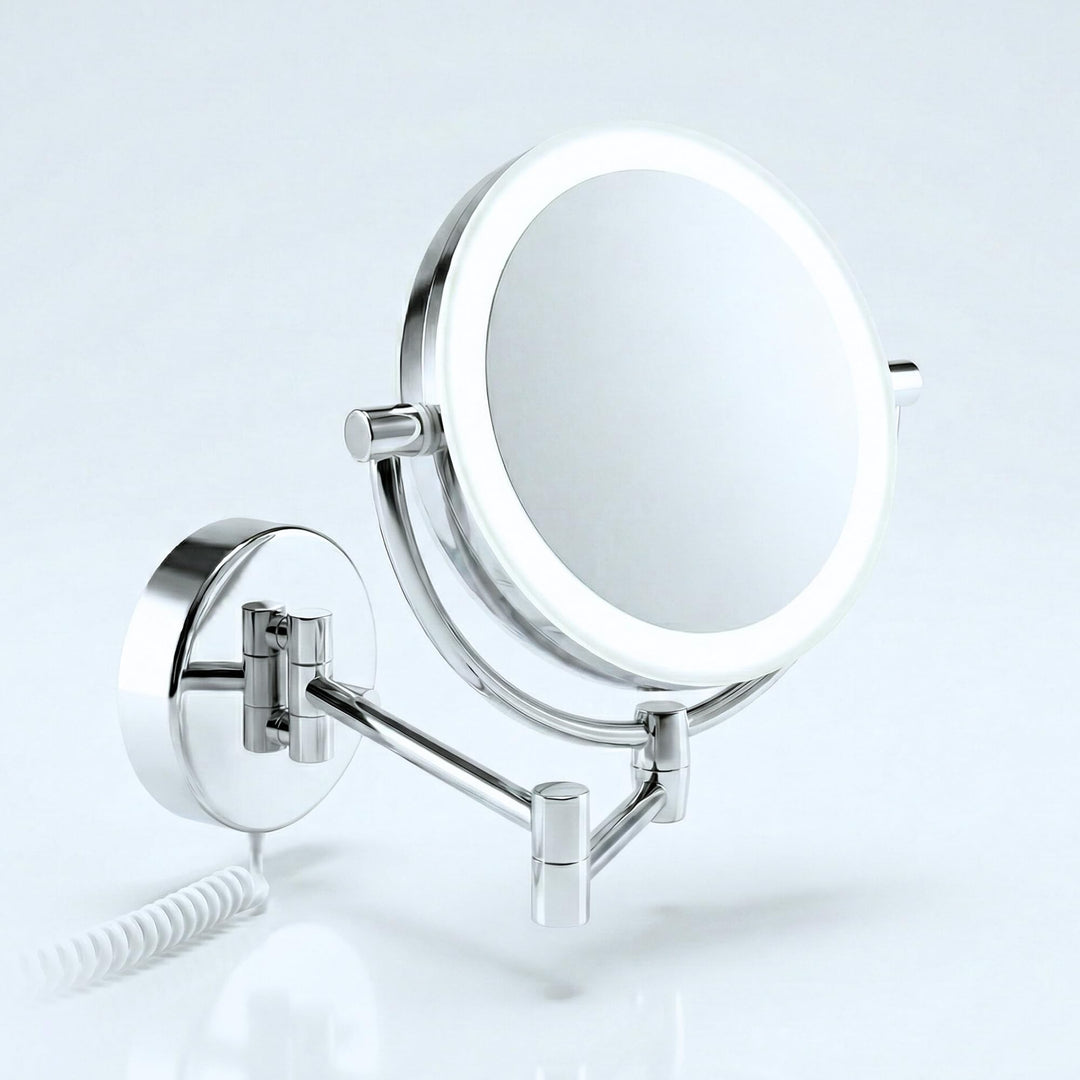 Libaro LED Kosmetikspiegel Modena - Vergrösserungsspiegel mit Beleuchtung - Badspiegel - rund - 5X /