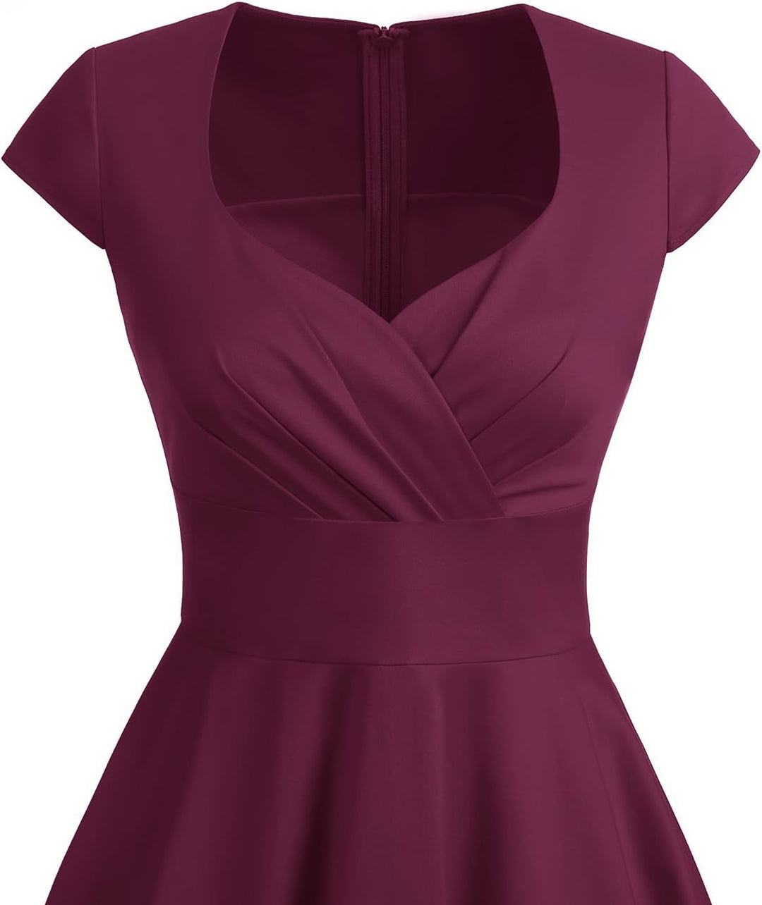 Bbonlinedress 1950er Vintage Retro Cocktailkleid Rockabilly Kleider V-Ausschnitt Faltenrock festlich