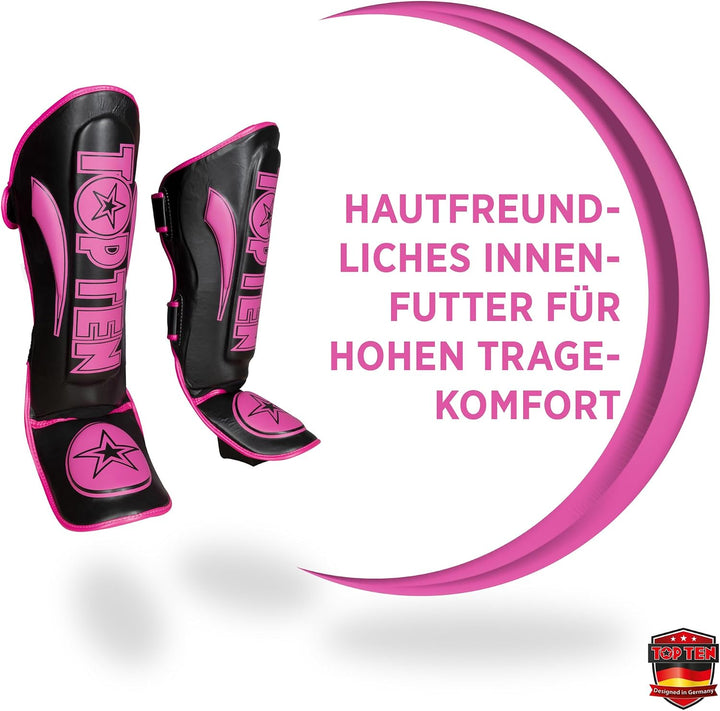TopTen Schienbeinschutz „Star Light“ Schwarz - Pink XS, Schwarz - Pink XS