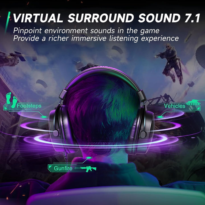 FIFINE Gaming Headset und USB Mikrofon, PC Microphone mit Mikrofon Ständer und Over Ear Kopfhörer mi