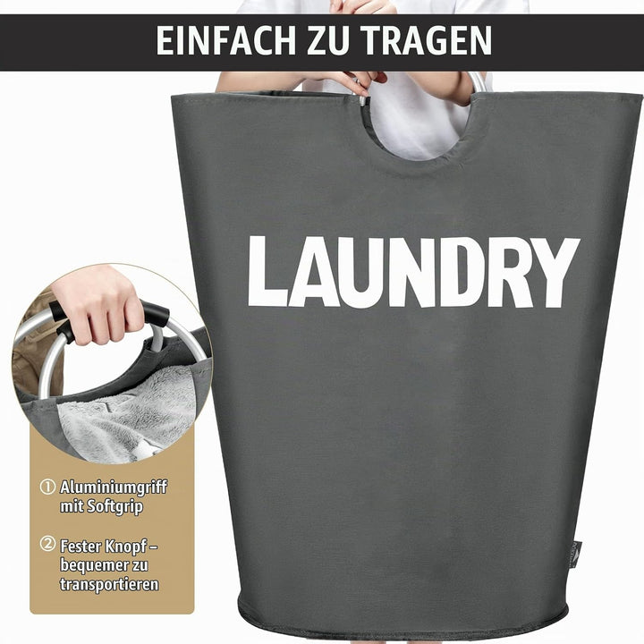 DOKEHOM 160L Grossen Faltbare Wäschekörbe (7 Farben), Zusammenklappbaren Wäschesäcke, Kleider Tasche