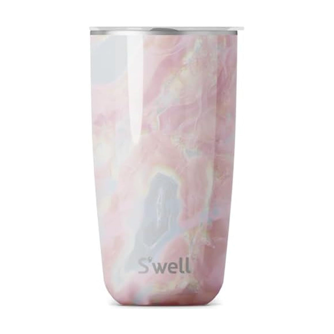 S'well Tumbler mit Deckel, 530ml, Geode Rose, BPA/BPS-freier dreifach vakuumisolierter Reisebecher m