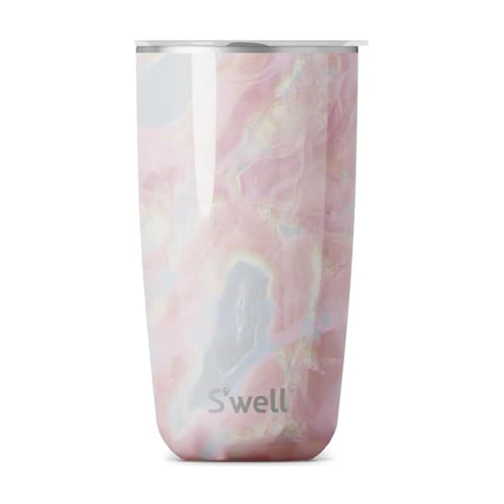 S'well Tumbler mit Deckel, 530ml, Geode Rose, BPA/BPS-freier dreifach vakuumisolierter Reisebecher m