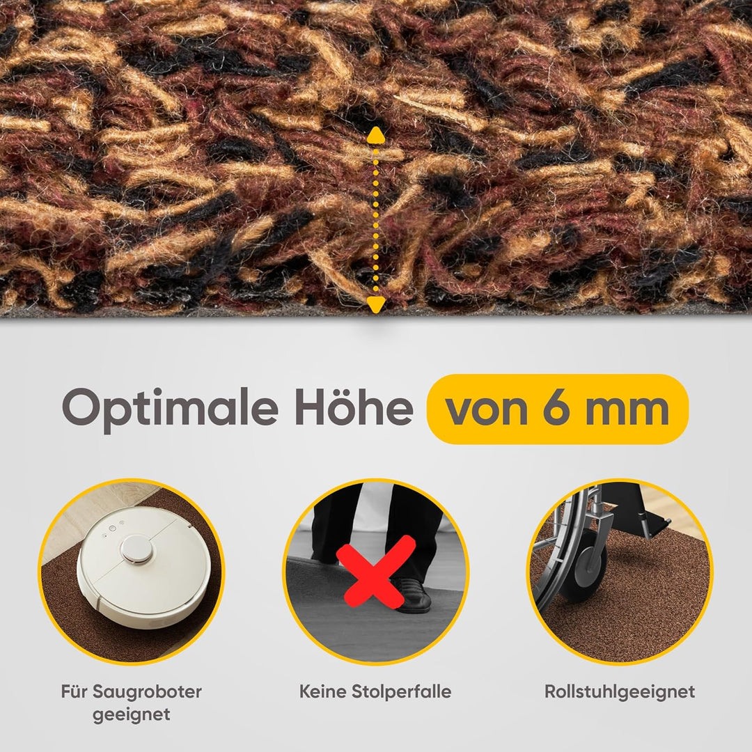 Entrando Fussmatte 40x60 cm - innen und aussen - Baumwolle - rutschfest, waschbar, robust - passt un