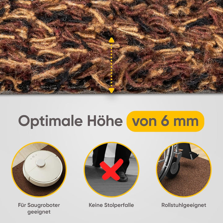 Entrando Fussmatte 40x60 cm - innen und aussen - Baumwolle - rutschfest, waschbar, robust - passt un