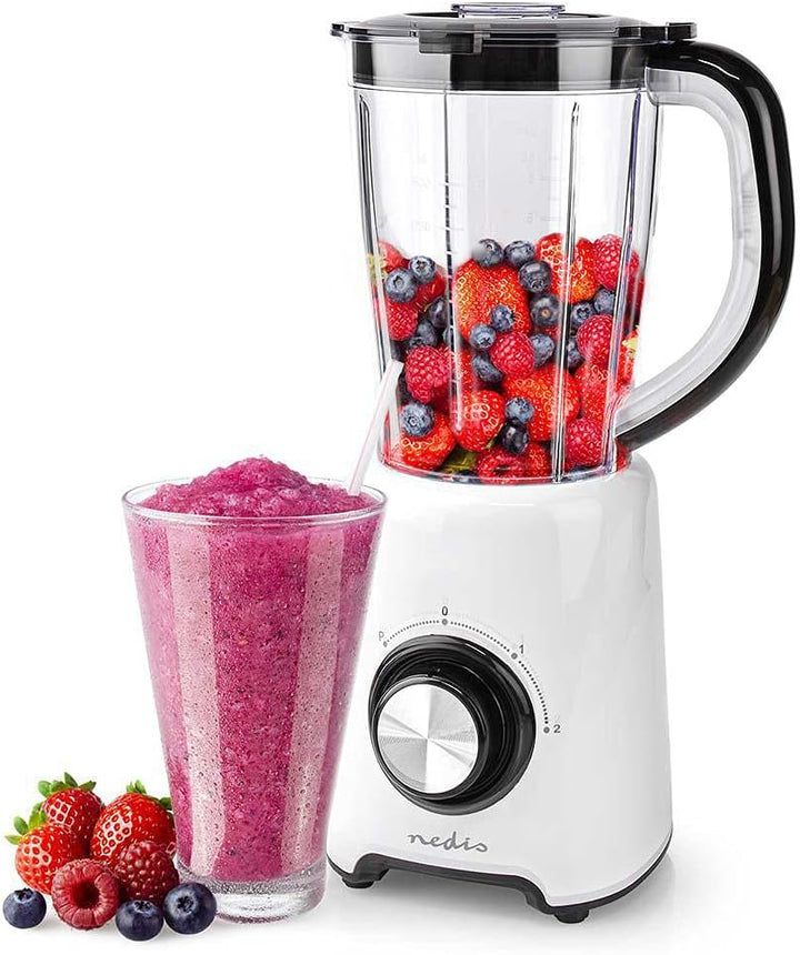 NEDIS Standmixer | 800 W | 1.5 l | Plastik | 2 Geschindigkeitsstufen | Schwarz/Weiss 0.88 m Schwarz/