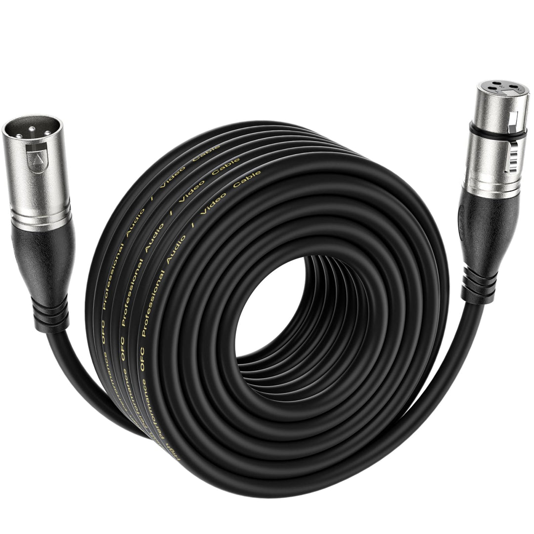 EBXYA XLR Mikrofonkabel 15M Premium 3-Pin Symmetrischer Stecker auf Buchse DMX Patchkabel 15M 1Pack