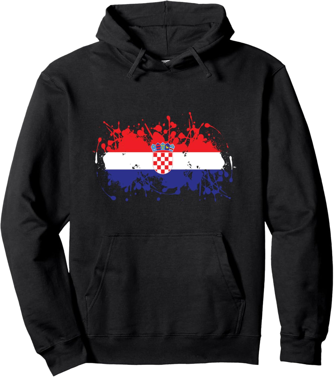 Kroatien Flagge Hrvatska Land Kroate Kroatisch Deko Croatia Pullover Hoodie