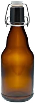 Vitrea 10er Set Bügelflaschen Bügelflasche Glasflaschen 330ml Braun mit Bügelverschluss zum Selbstbe