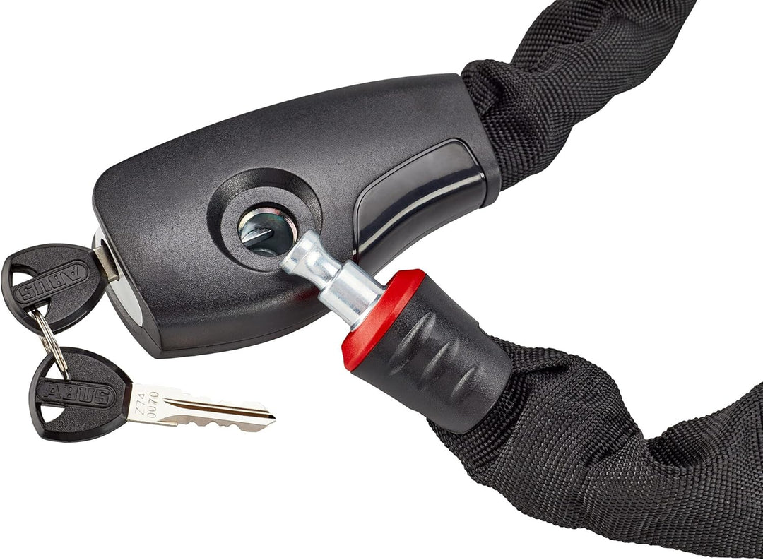 ABUS Kettenschloss Iven Chain 8210 – Fahrradschloss aus gehärtetem Stahl – mit Kunstfaserummantelung