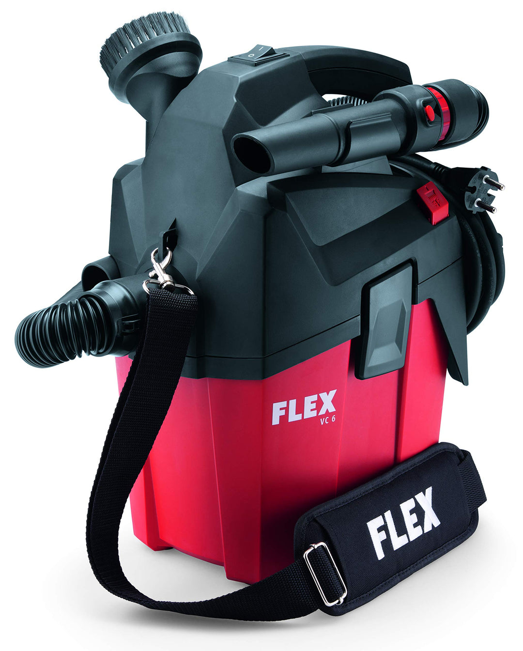 Flex Werkstattsauger VC 6 L MC (1200 Watt, kompakter Trockensauger mit Tragegurt, Behälter 6 l, Saug